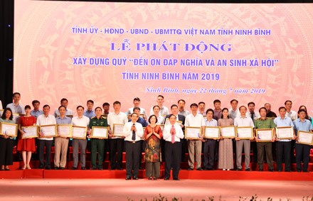 Lễ phát động xây dựng Quỹ “Đền ơn đáp nghĩa và an sinh xã hội” tỉnh Ninh Bình năm 2019